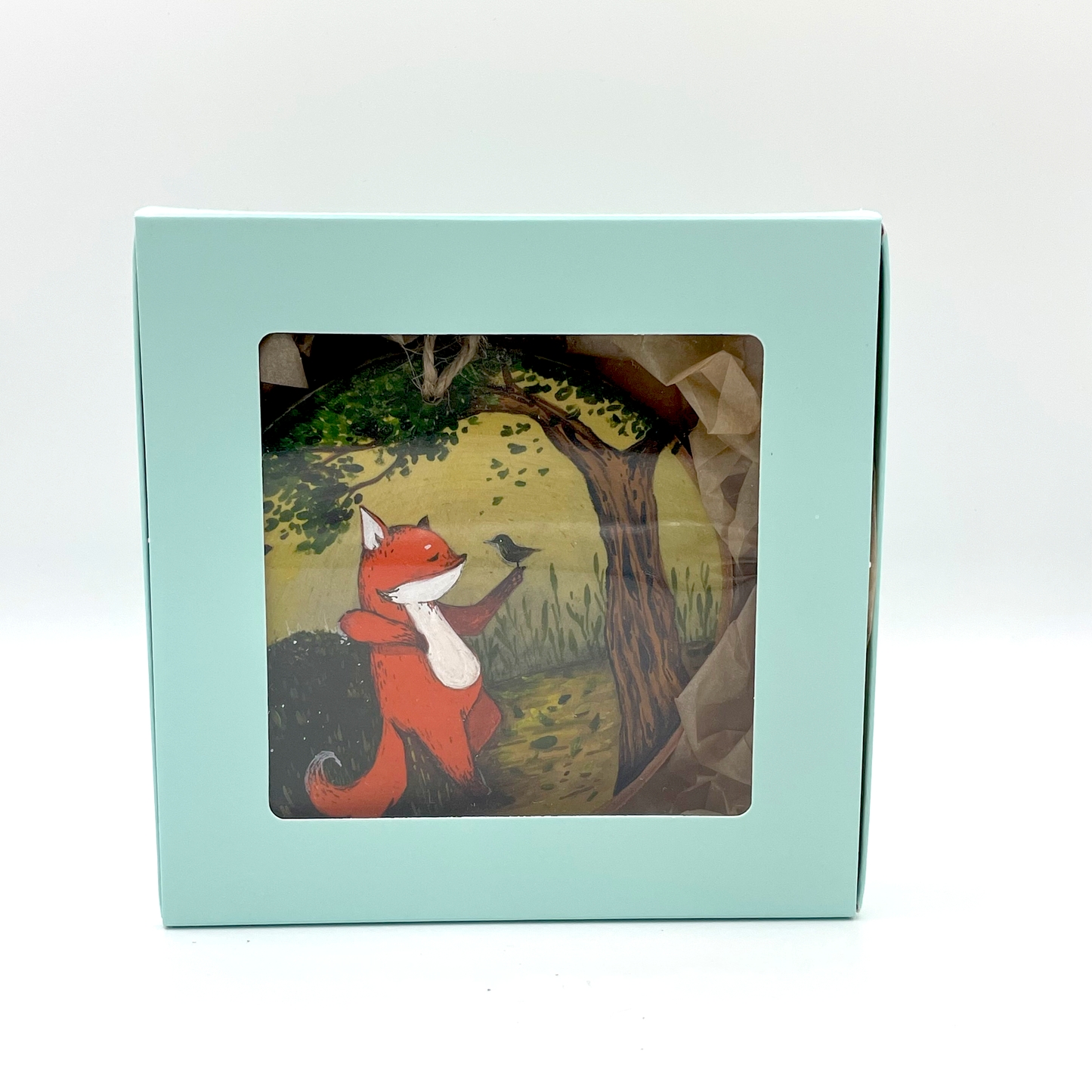 Friendly Greeting ( fox & little bird) - Ornament