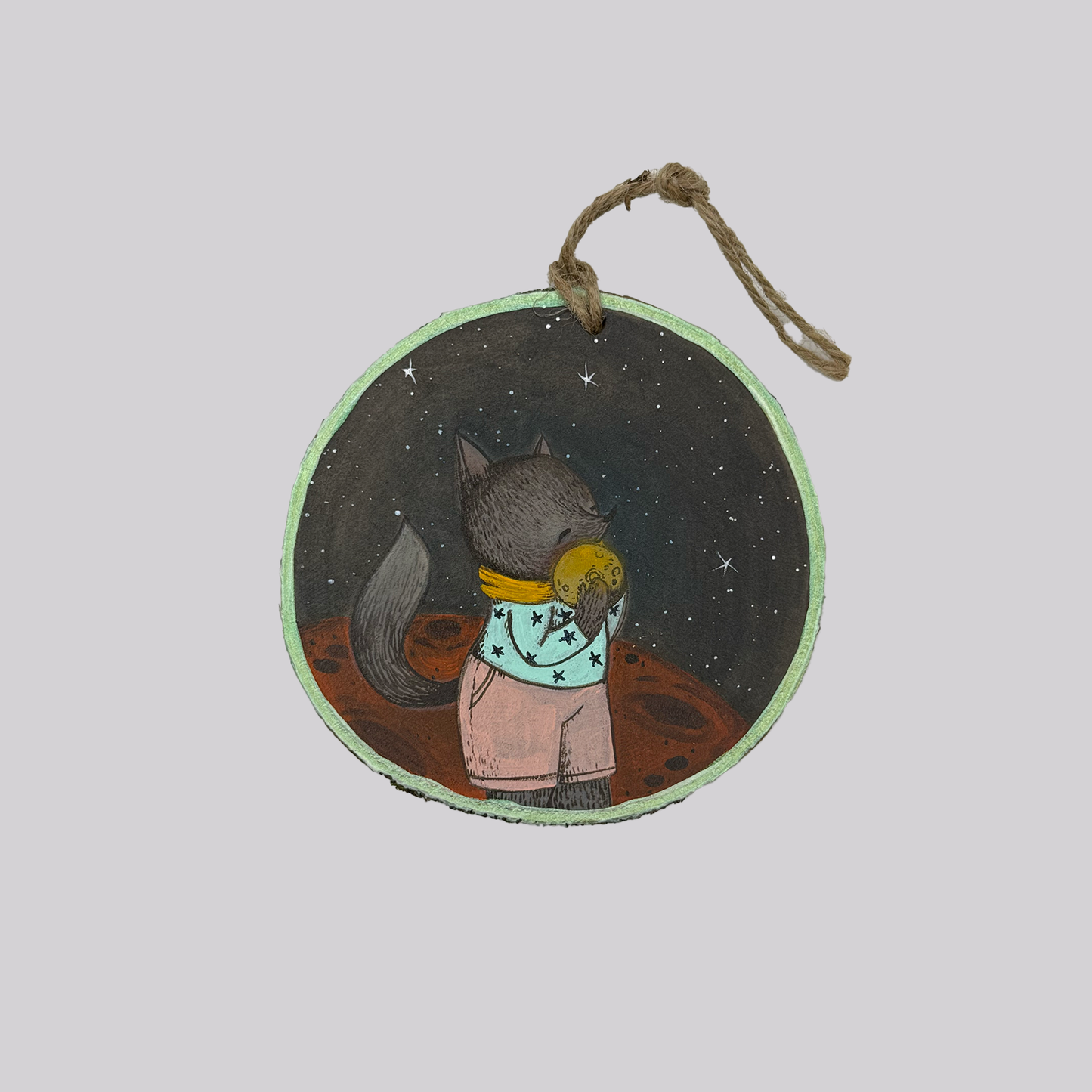 Moon From Mars - Original Painting Ornament