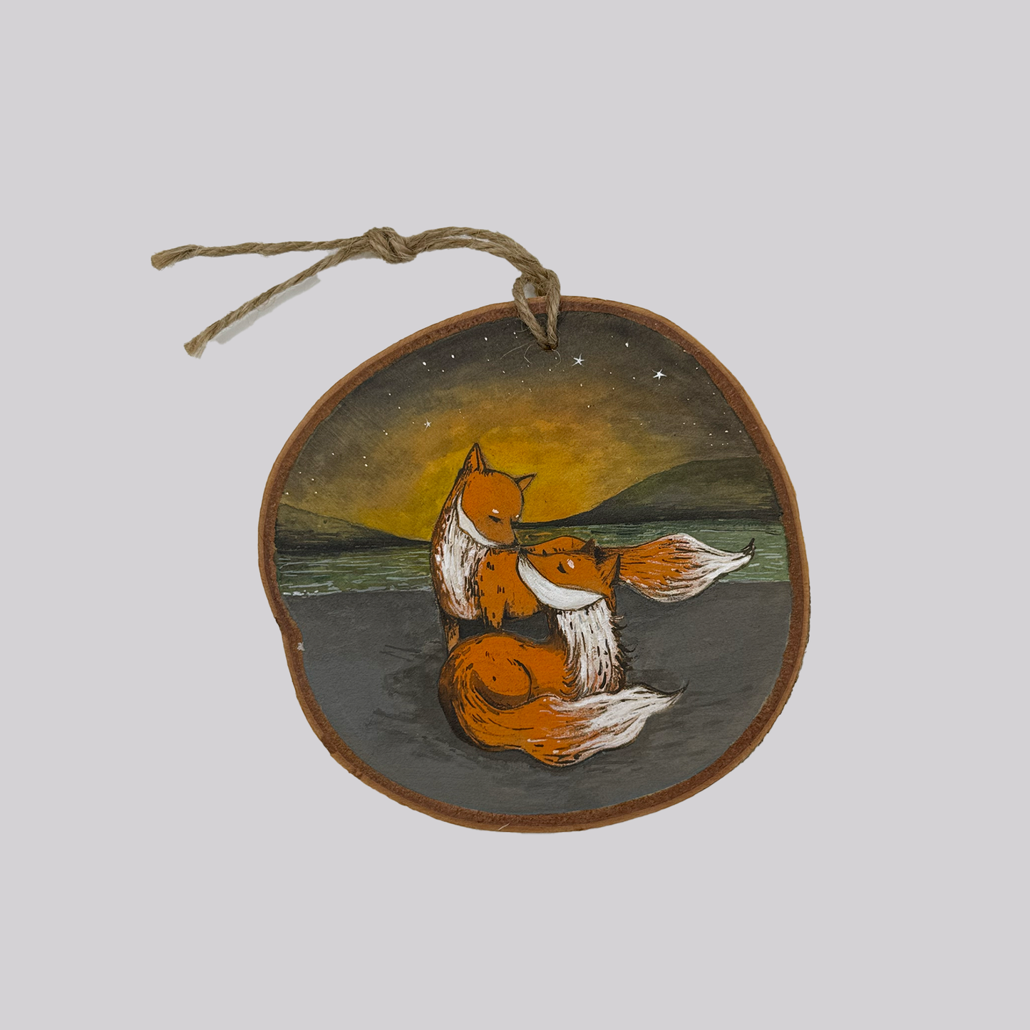 Snuggles On The Coast - Original Painting Ornament