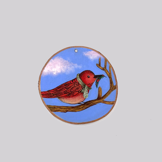 Gathering festive berries - Original Painting Ornament