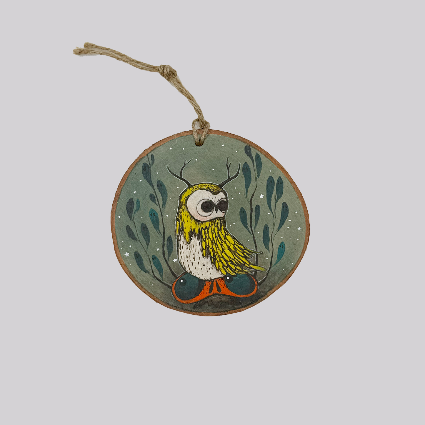 Ominous Owl - Original Painting Ornament