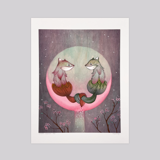 Cherry Blossom Fox - Art Print